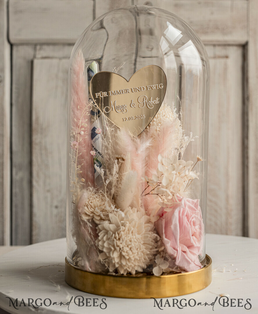 NEWLY WEDS COUPLE GIFTS Geldgeschenk zur Hochzeit Geschenkschachtel für Geld Geldgeschenk zur Hochzeit mit Strauß aus Trockenblumen personalisiert