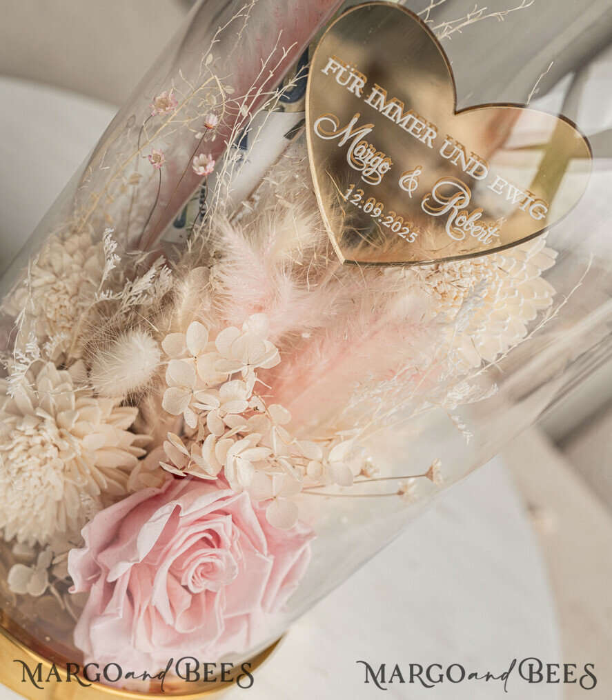 NEWLY WEDS COUPLE GIFTS Geldgeschenk zur Hochzeit Geschenkschachtel für Geld Geldgeschenk zur Hochzeit mit Strauß aus Trockenblumen personalisiert