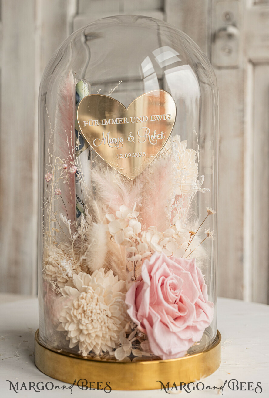 NEWLY WEDS COUPLE GIFTS Geldgeschenk zur Hochzeit Geschenkschachtel für Geld Geldgeschenk zur Hochzeit mit Strauß aus Trockenblumen personalisiert