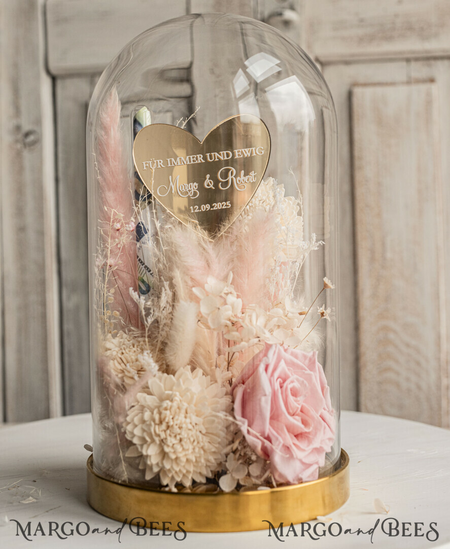 NEWLY WEDS COUPLE GIFTS Geldgeschenk zur Hochzeit Geschenkschachtel für Geld Geldgeschenk zur Hochzeit mit Strauß aus Trockenblumen personalisiert