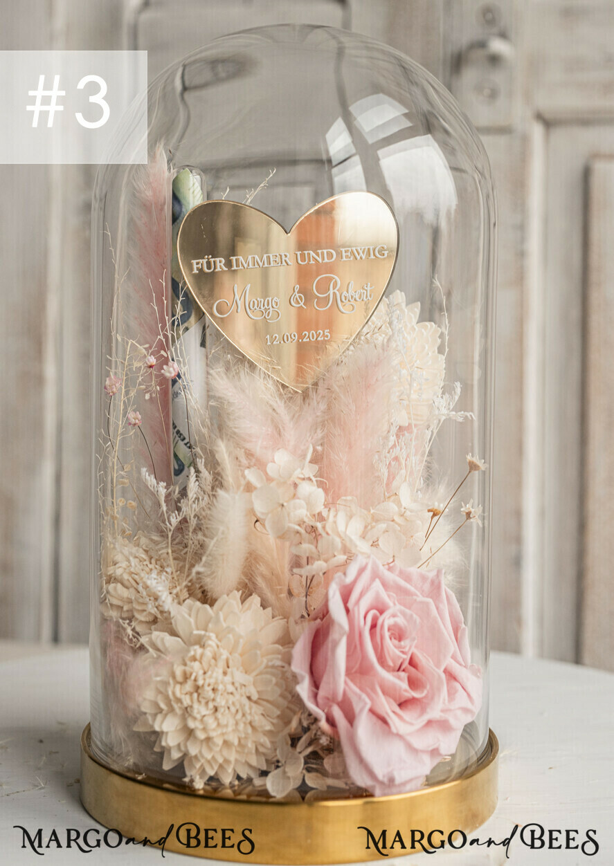 NEWLY WEDS COUPLE GIFTS Geldgeschenk zur Hochzeit Geschenkschachtel für Geld Geldgeschenk zur Hochzeit mit Strauß aus Trockenblumen personalisiert