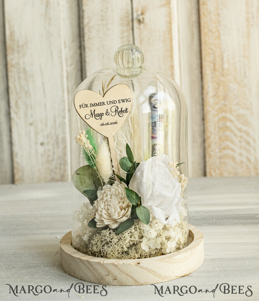 NEWLY WEDS COUPLE GIFTS Geldgeschenk zur Hochzeit Geschenkschachtel für Geld Geldgeschenk zur Hochzeit mit Strauß aus Trockenblumen personalisiert