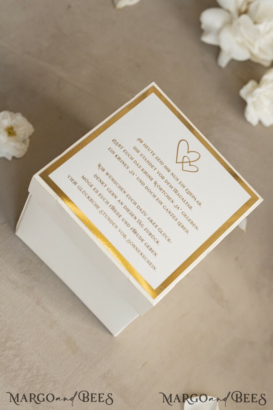 NEWLY WEDS COUPLE GIFTS Geldgeschenk zur Hochzeit Kleines Geldgeschenk zur Hochzeit – Exploding Box mit Pralinen und persönlichem Gruß