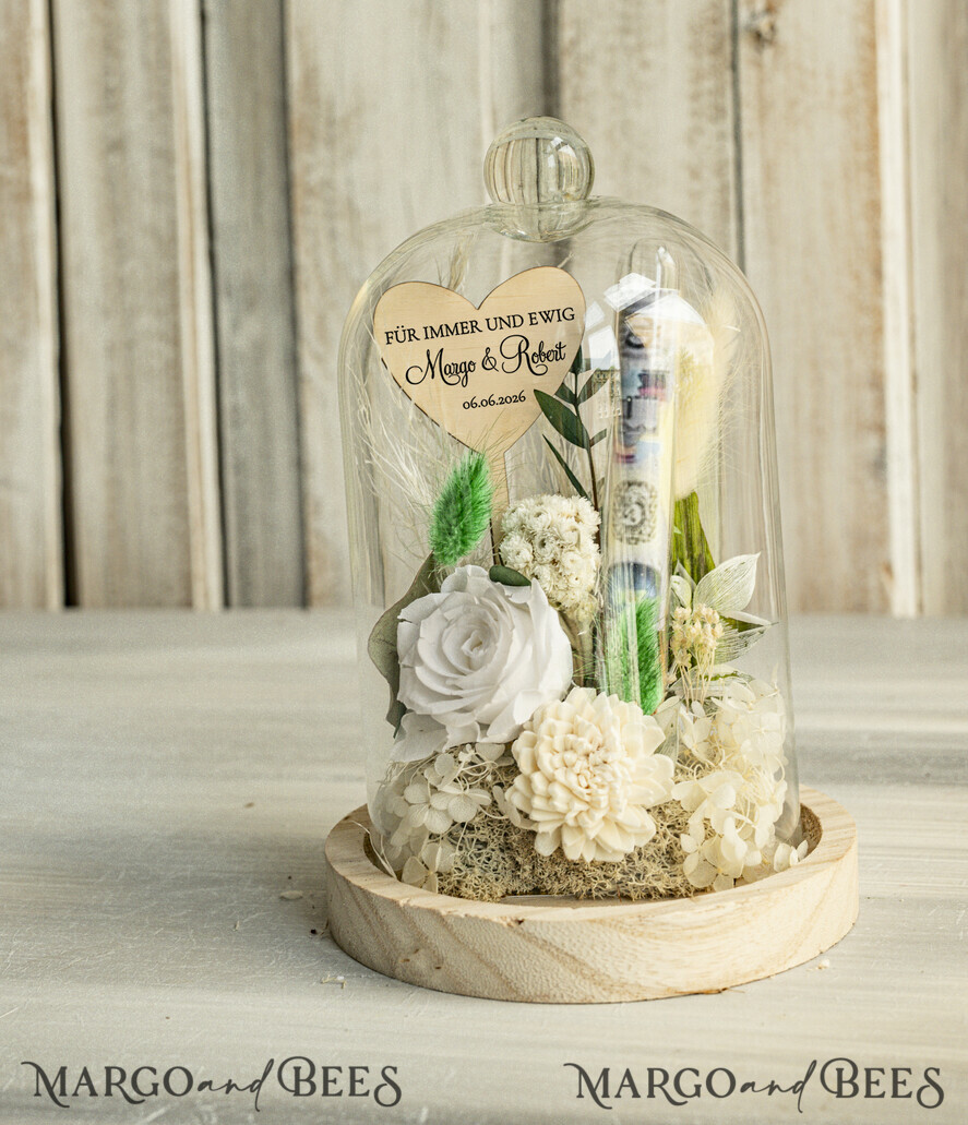 NEWLY WEDS COUPLE GIFTS Geldgeschenk zur Hochzeit Geschenkschachtel für Geld Geldgeschenk zur Hochzeit mit Strauß aus Trockenblumen personalisiert