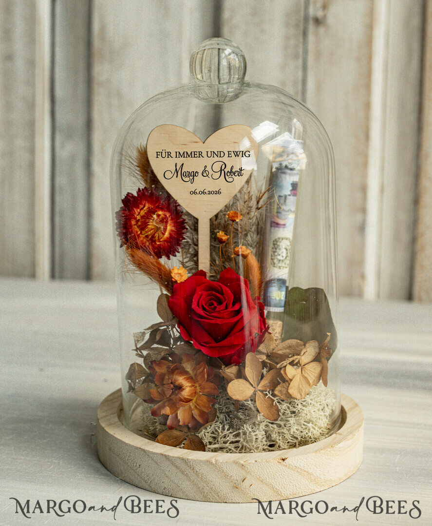 NEWLY WEDS COUPLE GIFTS Geldgeschenk zur Hochzeit Geschenkschachtel für Geld Geldgeschenk zur Hochzeit mit Strauß aus Trockenblumen personalisiert