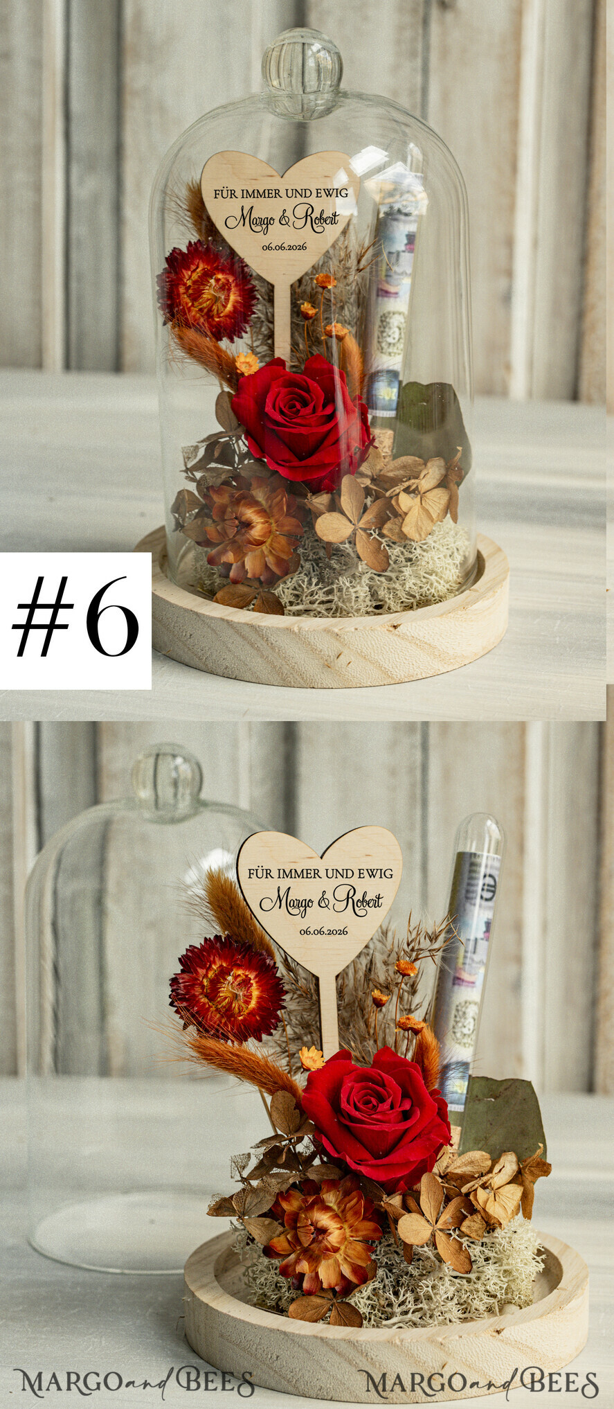 NEWLY WEDS COUPLE GIFTS Geldgeschenk zur Hochzeit Geschenkschachtel für Geld Geldgeschenk zur Hochzeit mit Strauß aus Trockenblumen personalisiert