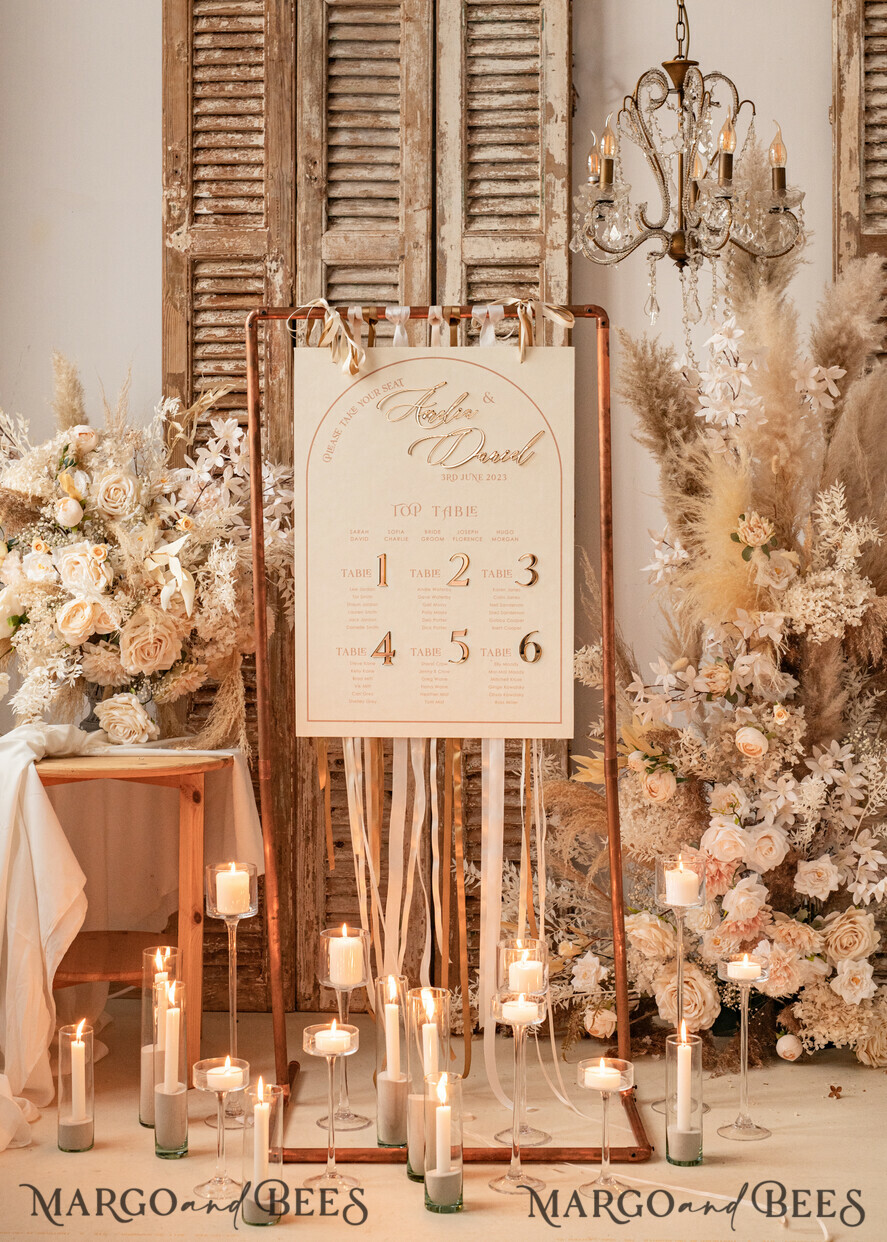 TABLE DECOR SIGNS Velvet table Numbers and Decor Acrylic Half Arch Velvet Ivory Wedding Table Numbers, Ecru gold Sign, Gold Plexi Table Numbers, Luxury Beige Wedding Table Decor, Wedding Signage Golden mirror table numbers