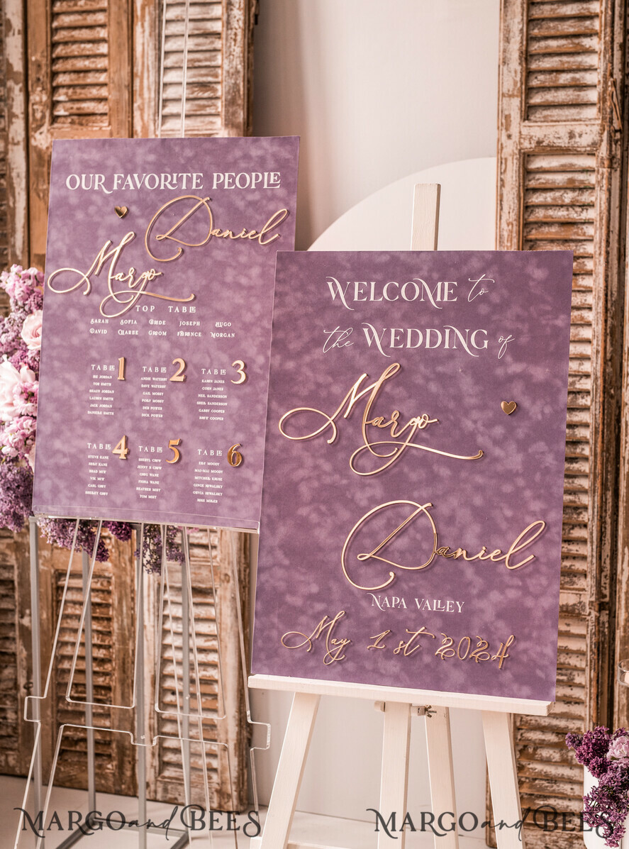 TABLE DECOR SIGNS Velvet table Numbers and Decor Acrylic & Velvet Arch Dinner Menu, gold Plexi Mauve Wedding Menu Sign with Stand, Dusty Rose Plexi Table Dinner Menu Luxury Purple Wedding Table Decor