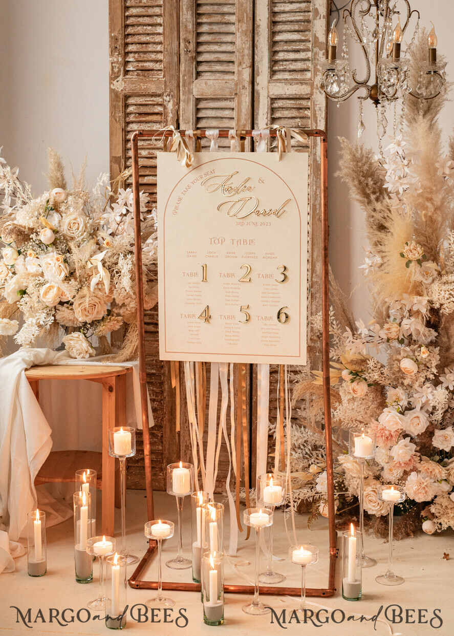 TABLE DECOR SIGNS Velvet table Numbers and Decor Acrylic Arch Table Number & dinner menu Combo, Velvet Ivory Acrylic gold Sign, Gold Ivory Plexi Velvet Table Numbers & Menu Combo Luxury Wedding Table Decor, Wedding Signage Golden mirror table numbers & Menu