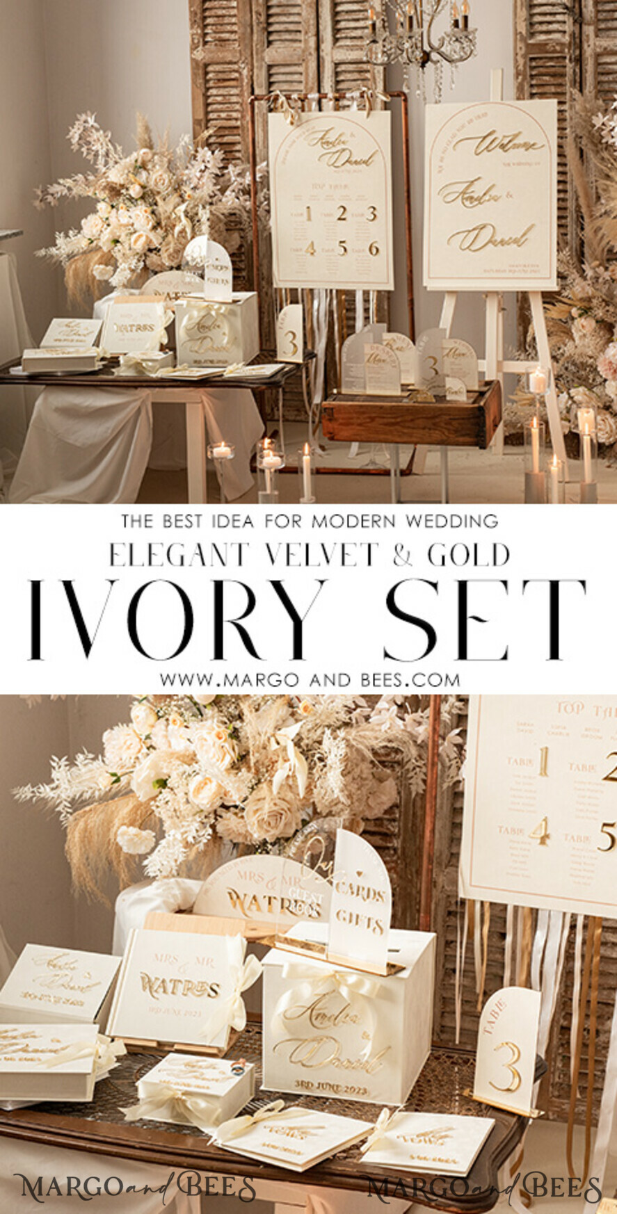 TABLE DECOR SIGNS Velvet table Numbers and Decor Acrylic Arch Table Number & dinner menu Combo, Velvet Ivory Acrylic gold Sign, Gold Ivory Plexi Velvet Table Numbers & Menu Combo Luxury Wedding Table Decor, Wedding Signage Golden mirror table numbers & Menu