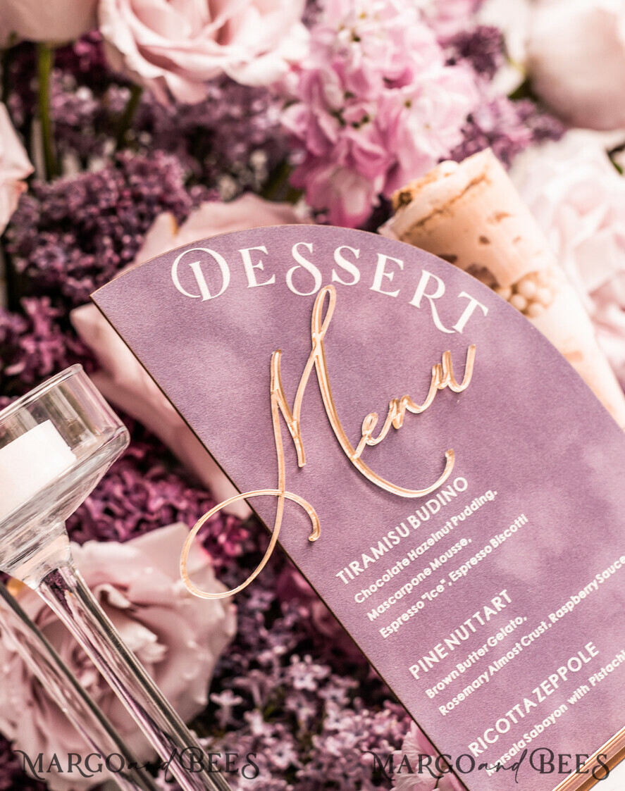 TABLE DECOR SIGNS Velvet table Numbers and Decor Mauve Velvet Arch Dessert menu, Dusty Rose Candy Sign, Gold Purple Plexi Table Arch Cake Bar Menu, Luxury Acrylic Wedding Table Decor, Wedding Signage Golden Lillac