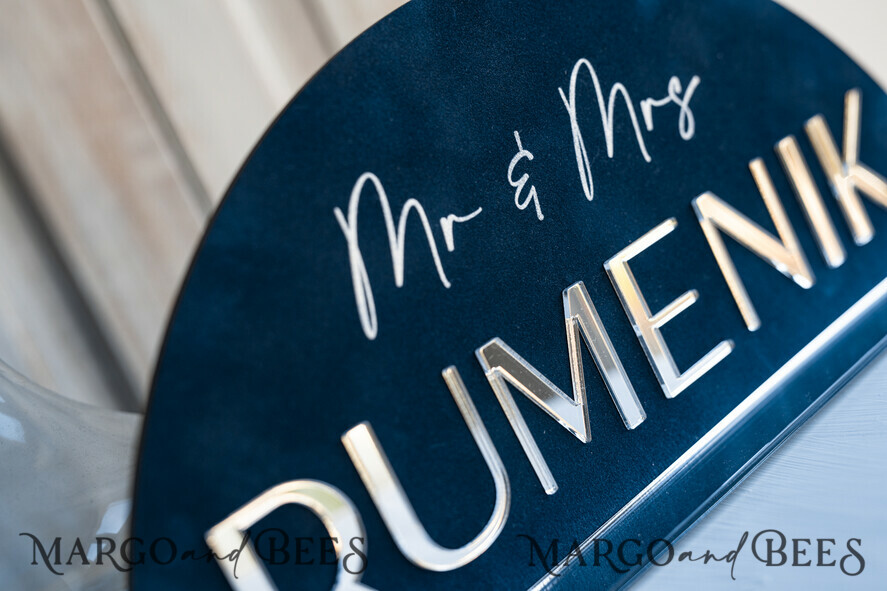 TABLE DECOR SIGNS Velvet table Numbers and Decor Silver Acrylic Top Table Mr and Mrs signs with stand, Dark Blue Velvet Silver Mirror Table Sign, Navy Blue Silver Plexi Top Table Mr and Mrs signs, Luxury Wedding Table Decor Centerpieces