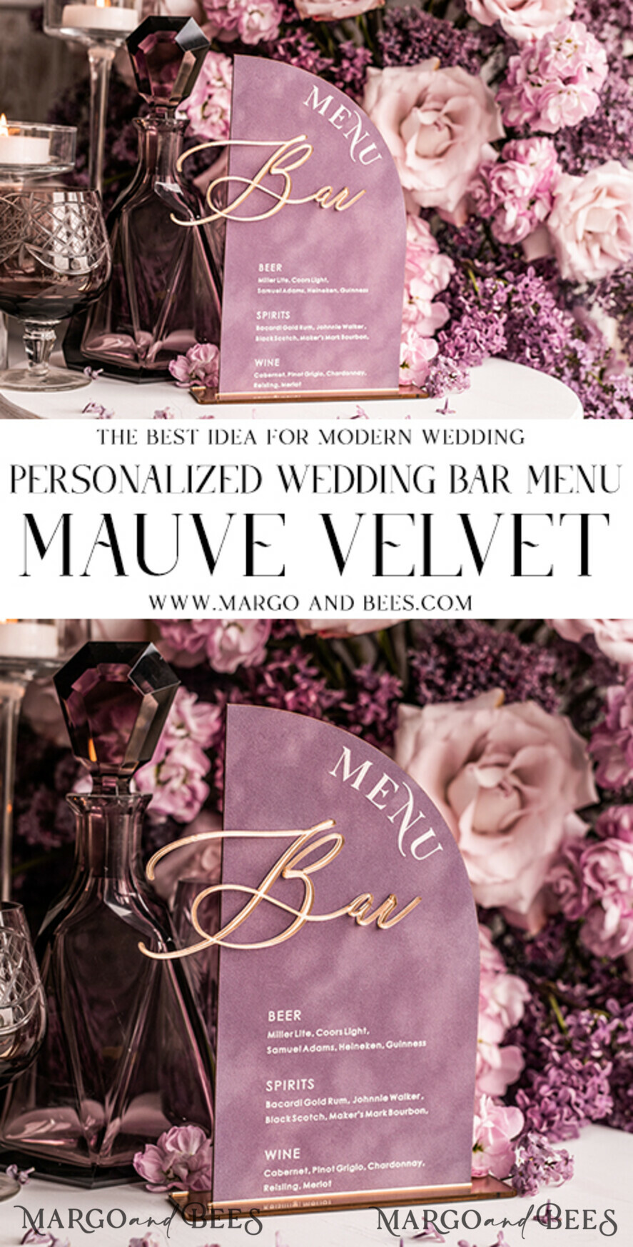 TABLE DECOR SIGNS Velvet table Numbers and Decor Acrylic Arch Bar Menu, gold Plexi Mauve Velvet Drink Bar Menu Sign with Stand, Dusty Rose Table Bar Menu, half Arched Wedding Table Decor, Purple drink Bar Menu