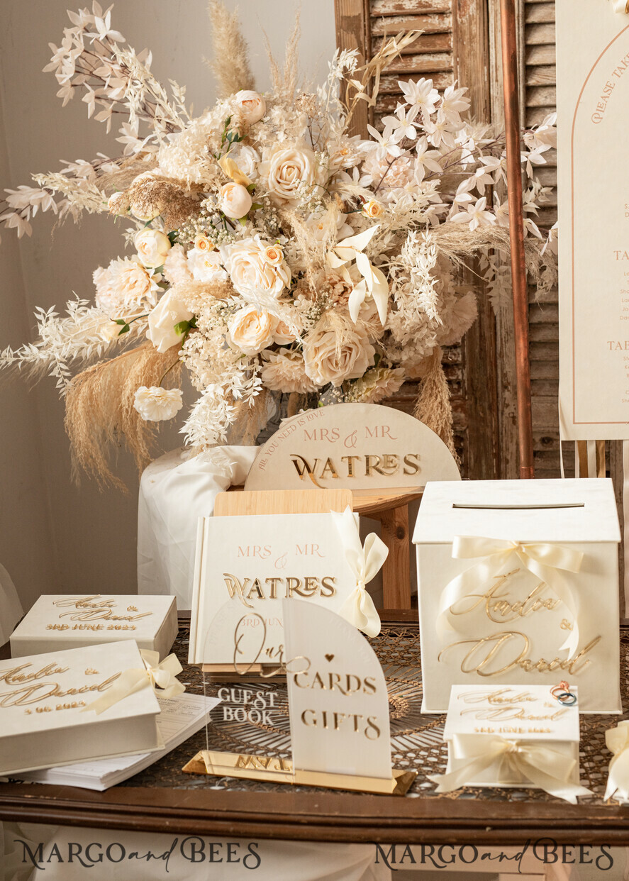 TISCHDEKORATIONSCHILDER Samt Tischnummern und Dekoration Acrylbogen Dessertmenü, Elfenbein gefrorenes Acryl Gold Candy Bar Schild, Gold Plexi Tisch Dessertmenü Kombi Luxus Hochzeits Tisch Dekor, Hochzeitsbeschilderung Gold.