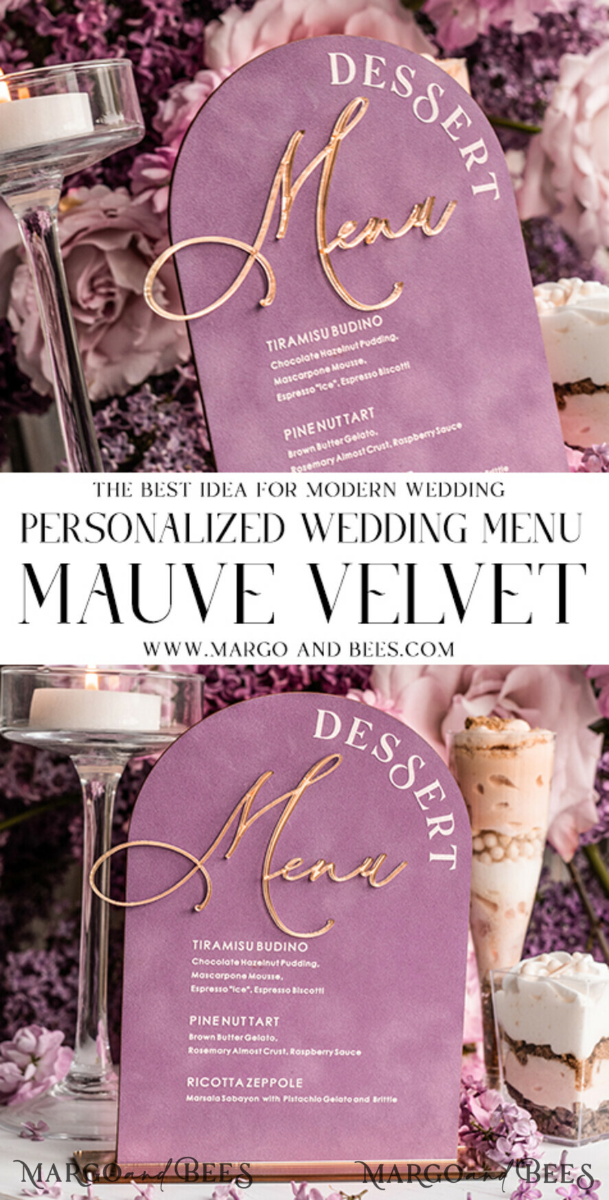 TABLE DECOR SIGNS Velvet table Numbers and Decor Mauve Velvet Arch dessert menu, Dusty Rose Candy Sign, Gold Plexi Table Arch wedding dessert menu, Luxury Wedding Table Decor, MvS