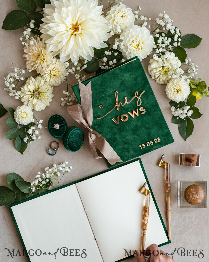 WEDDING GUEST BOOKS Bundle Gustbooks & Vows set Bundle Personalised Wedding Guest Book & Custom Made Wedding Vows set of two - Bundle guestbook and vows books
