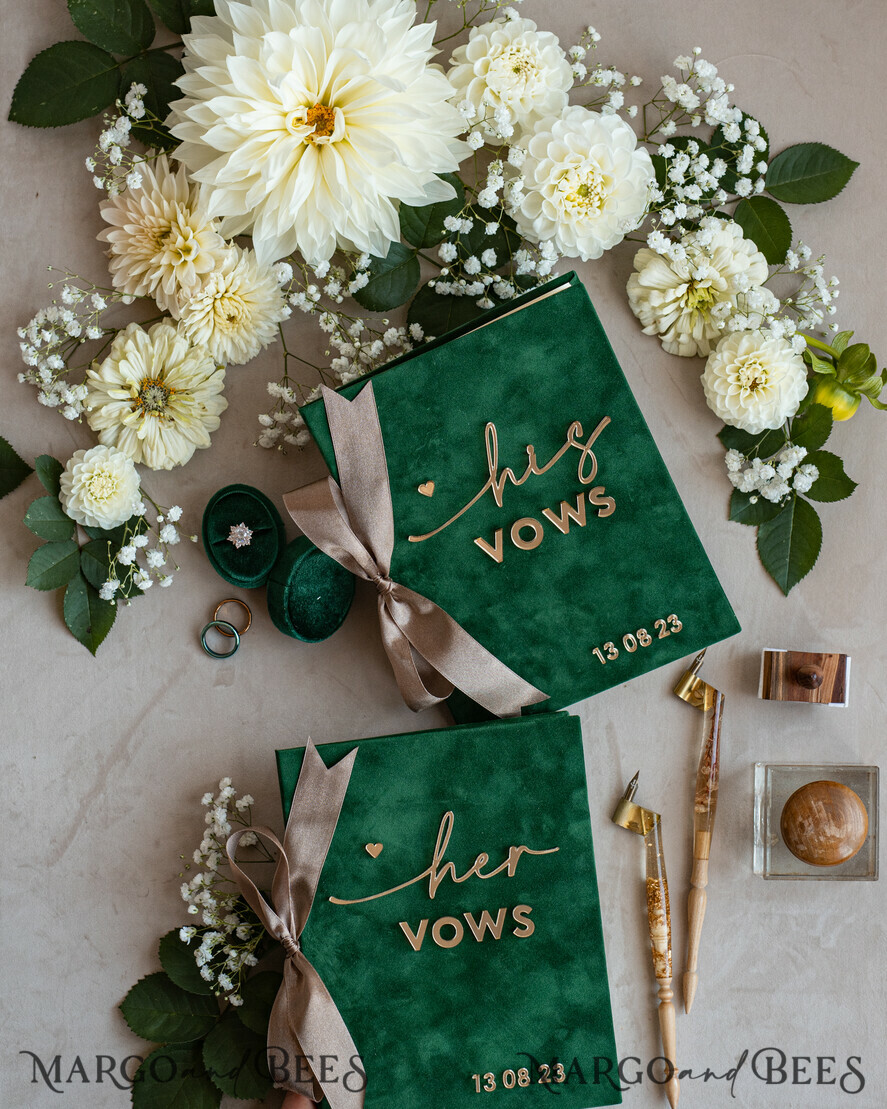 WEDDING GUEST BOOKS Bundle Gustbooks & Vows set Bundle Personalised Wedding Guest Book & Custom Made Wedding Vows set of two - Bundle guestbook and vows books