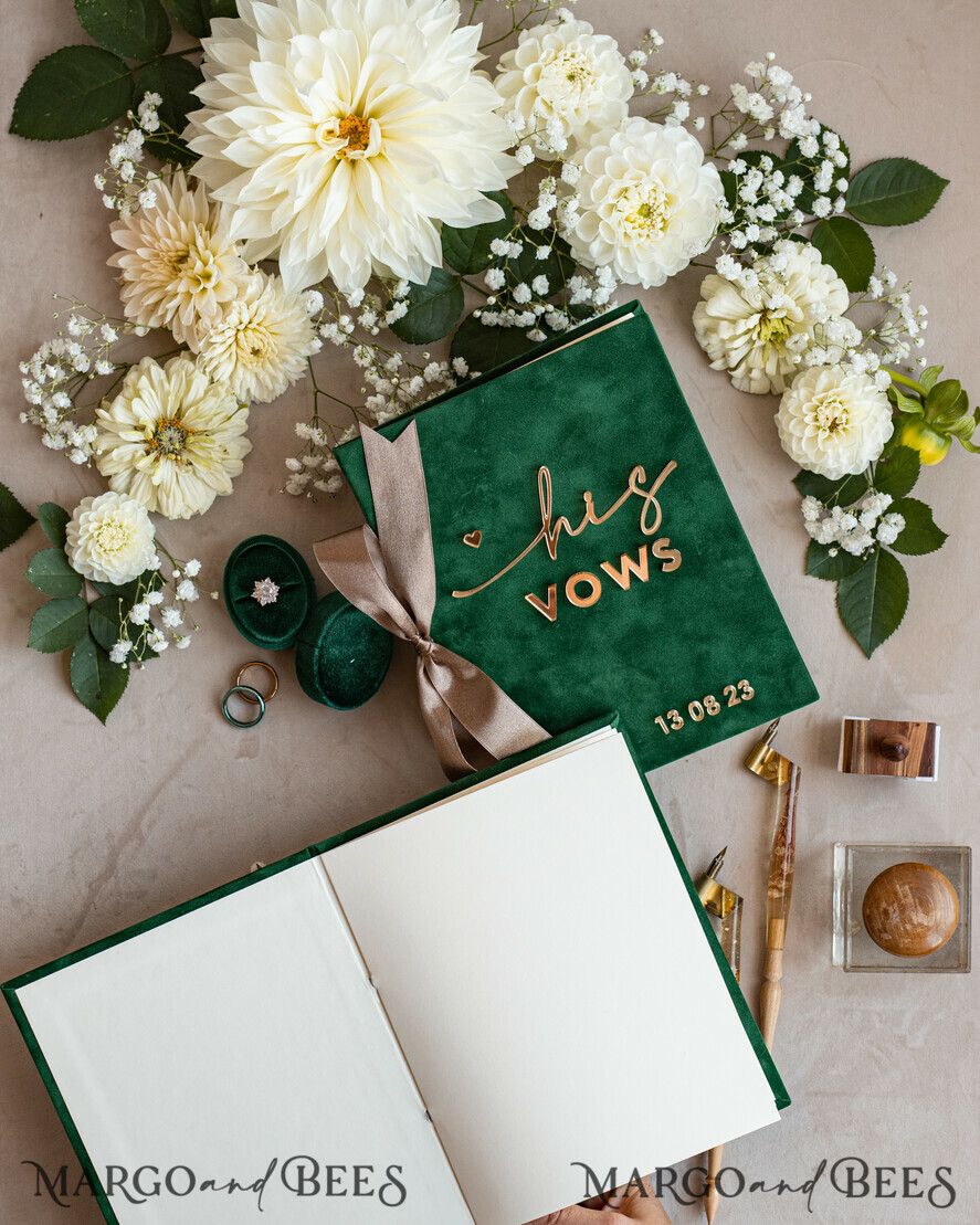 WEDDING GUEST BOOKS Bundle Gustbooks & Vows set Bundle Personalised Wedding Guest Book & Custom Made Wedding Vows set of two - Bundle guestbook and vows books