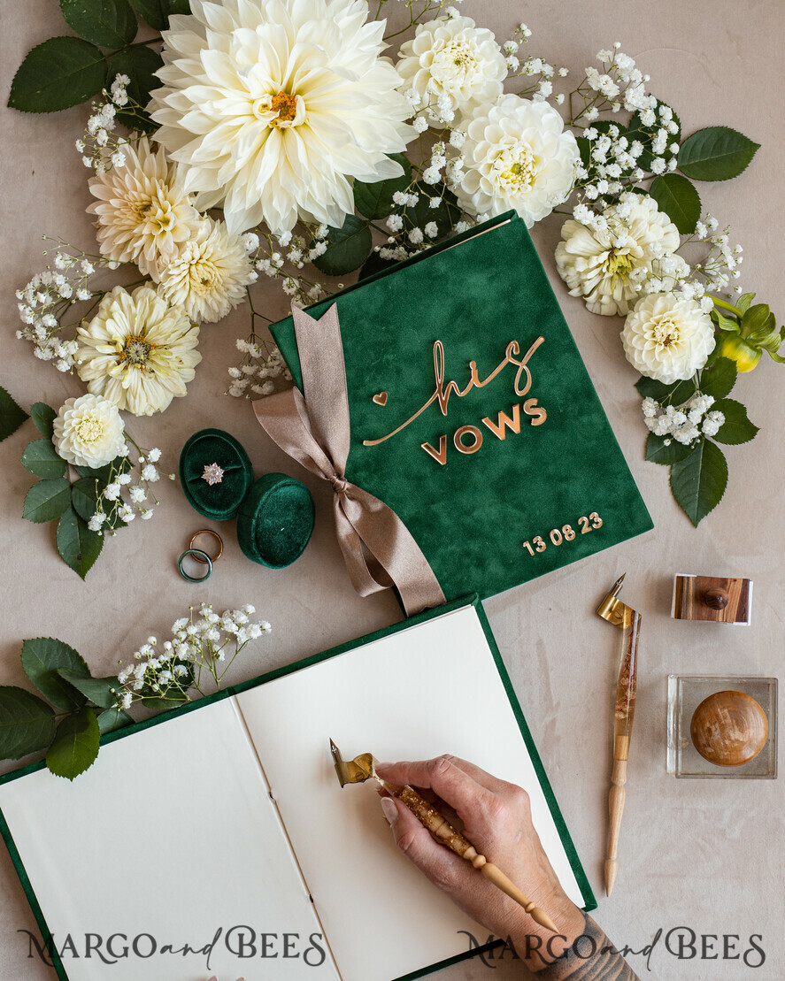 WEDDING GUEST BOOKS Bundle Gustbooks & Vows set Bundle Personalised Wedding Guest Book & Custom Made Wedding Vows set of two - Bundle guestbook and vows books
