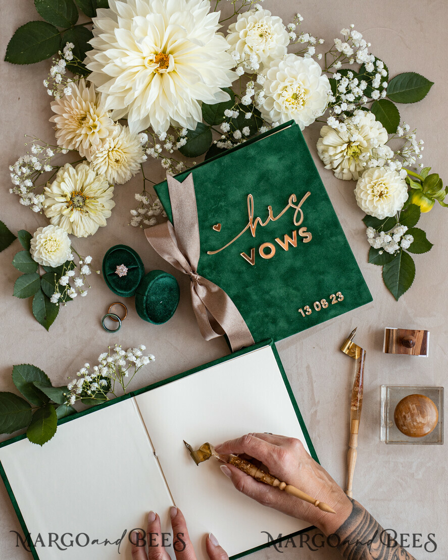 WEDDING GUEST BOOKS Bundle Gustbooks & Vows set Bundle Personalised Wedding Guest Book & Custom Made Wedding Vows set of two - Bundle guestbook and vows books