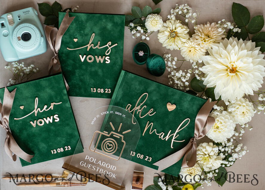 WEDDING GUEST BOOKS Bundle Gustbooks & Vows set Bundle Personalised Wedding Guest Book & Custom Made Wedding Vows set of two - Bundle guestbook and vows books