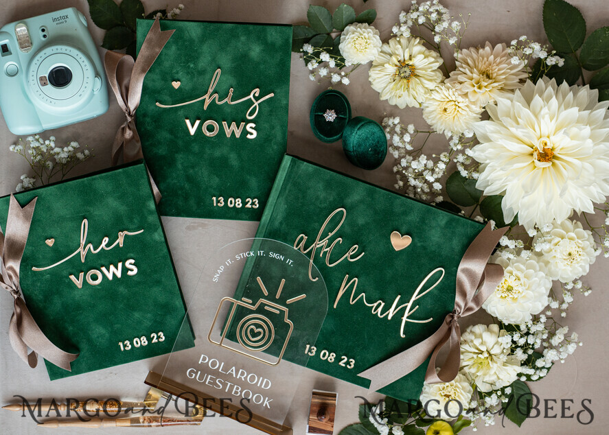 WEDDING GUEST BOOKS Bundle Gustbooks & Vows set Bundle Personalised Wedding Guest Book & Custom Made Wedding Vows set of two - Bundle guestbook and vows books