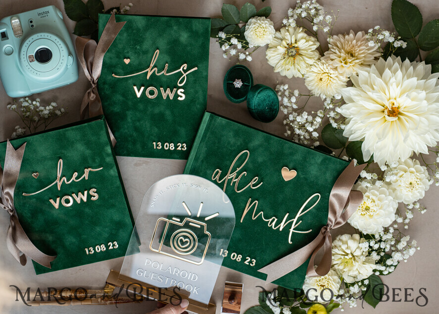 WEDDING GUEST BOOKS Bundle Gustbooks & Vows set Bundle Personalised Wedding Guest Book & Custom Made Wedding Vows set of two - Bundle guestbook and vows books