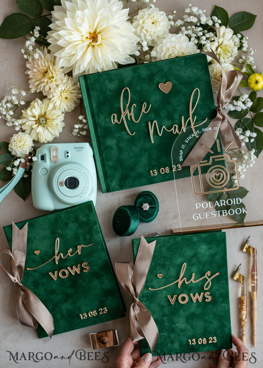 WEDDING GUEST BOOKS Bundle Gustbooks & Vows set Bundle Personalised Wedding Guest Book & Custom Made Wedding Vows set of two - Bundle guestbook and vows books