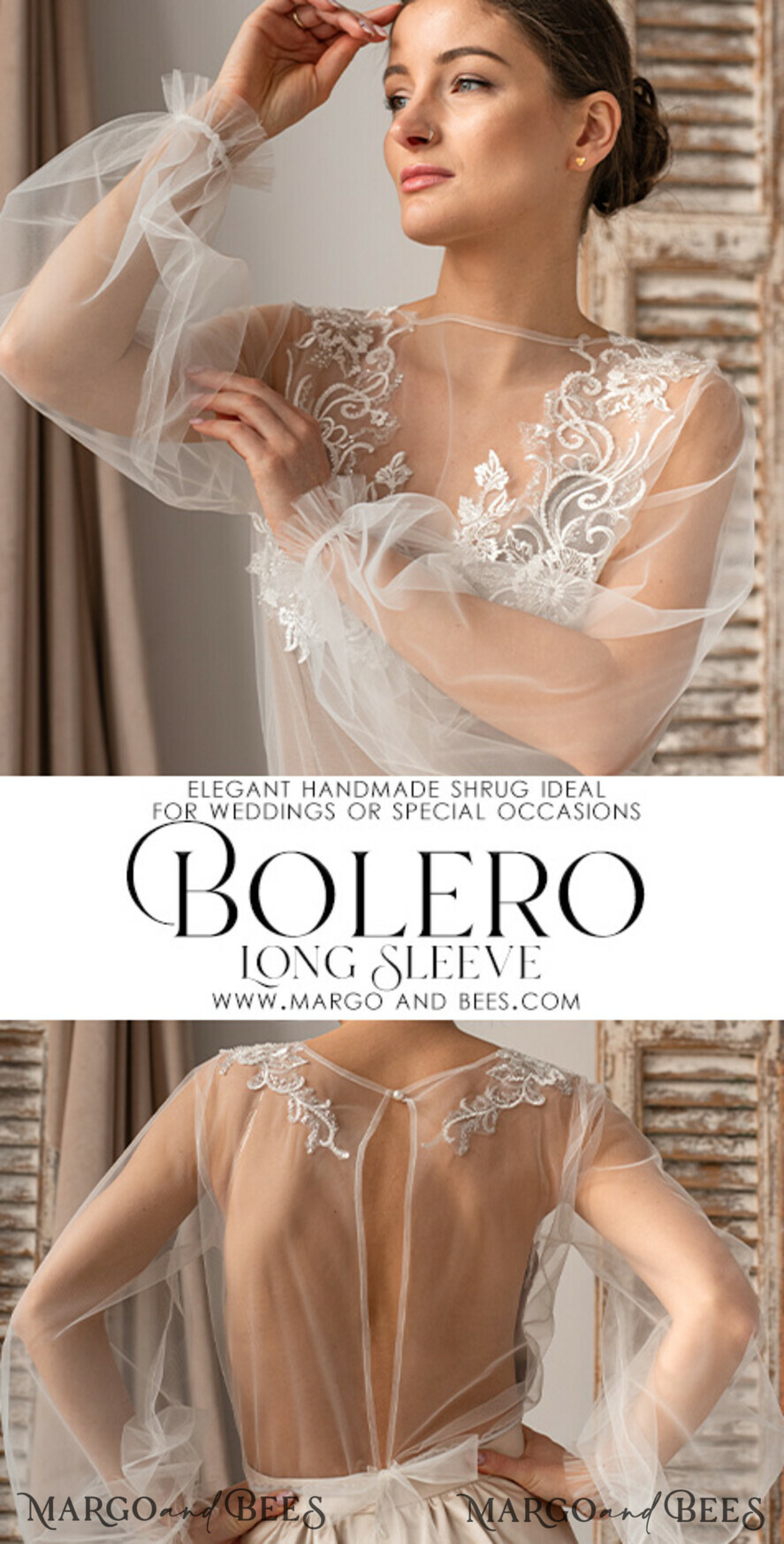 BRIDE bolero, robes, garter LACE WEDDING BOLERO Ivory Lace Wedding bolero puff sleeve, Shrug Women Wedding, Bridal Backless Coverup, Ivory Blouse for Bride, Bridal Lace Blouse, dress capalet