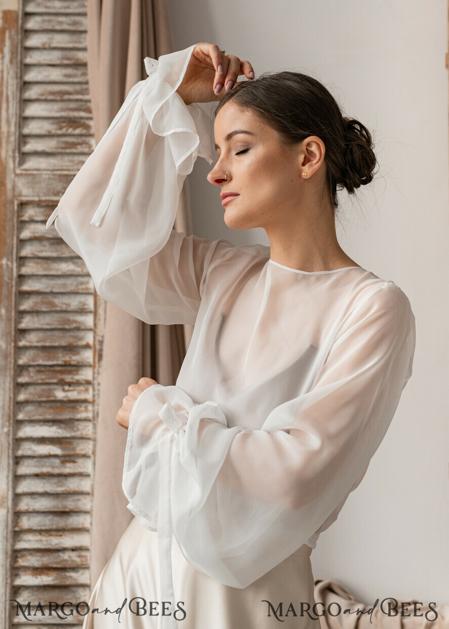 BRAUT Bolero, Kleider, Strumpfband SPITZEN HOCHZEITSBOLERO Elfenbein Seide und Spitze Hochzeitsbolero mit langen Ärmeln, Shrug Damen Hochzeitsjacke, Braut Rückenfreies Cover-up, Elfenbein Bluse für die Braut, Braut Spitze Bluse, Kleid Capelet