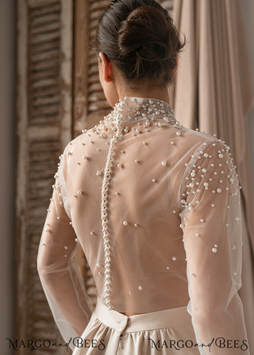 BRAUT Bolero, Kleider, Strumpfband SPITZEN HOCHZEITSBOLERO Elfenbein Tüll Hochzeitsbolero mit langen Ärmeln, Shrug für Frauen Hochzeiten, Braut Coverup, Elfenbein Bluse für die Braut, Braut Tüll Bluse, Kleid Capalet