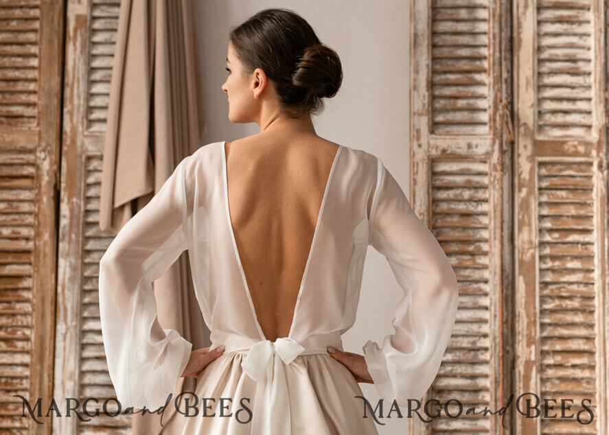 BRIDE bolero, robes, garter LACE WEDDING BOLERO Ivory Silk Wedding bolero long sleeve, Shrug Women Wedding, Bridal Modest Coverup, Boho Blouse for Bride, Bridal Lace Blouse, dress capalet