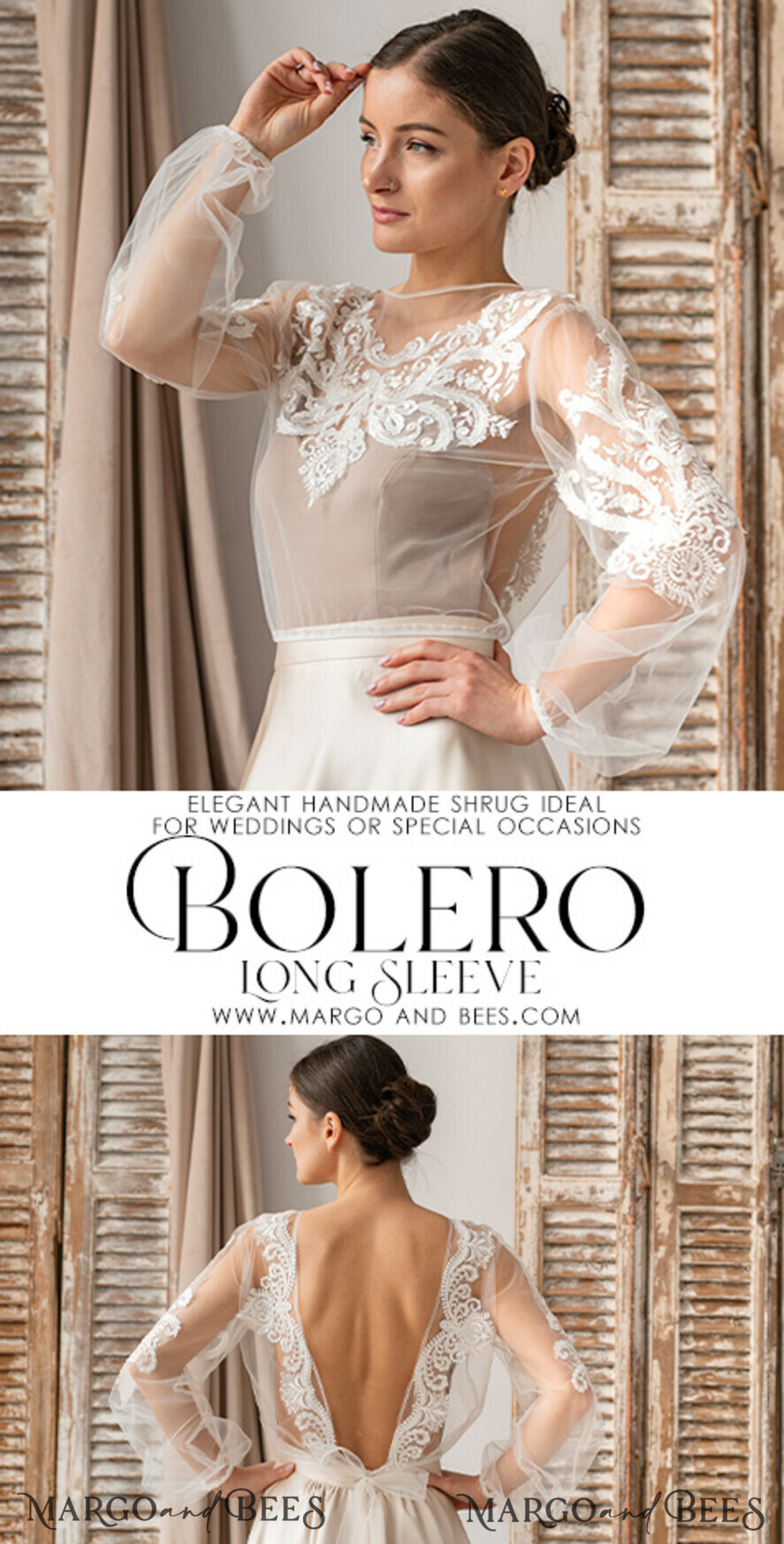 BRAUT Bolero, Kleider, Strumpfband SPITZEN HOCHZEITSBOLERO Elfenbein Spitze Hochzeit Bolero Puffärmel, Shrug Damen Hochzeit, Braut Rückenausschnitt Coverup, Elfenbein Bluse für die Braut, Braut Spitze Bluse, Kleid Capelet