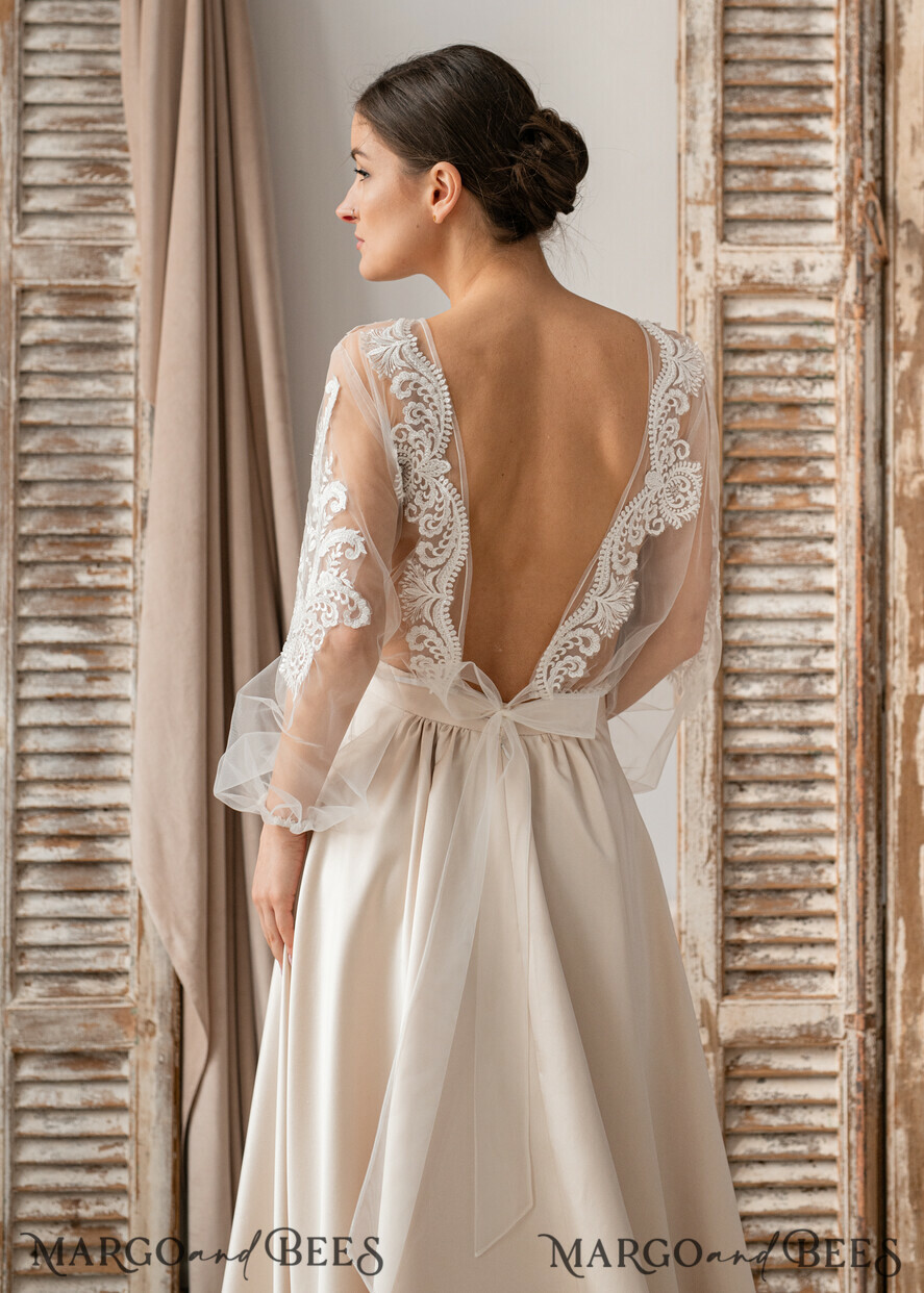 BRAUT Bolero, Kleider, Strumpfband SPITZEN HOCHZEITSBOLERO Elfenbein Spitze Hochzeit Bolero Puffärmel, Shrug Damen Hochzeit, Braut Rückenausschnitt Coverup, Elfenbein Bluse für die Braut, Braut Spitze Bluse, Kleid Capelet