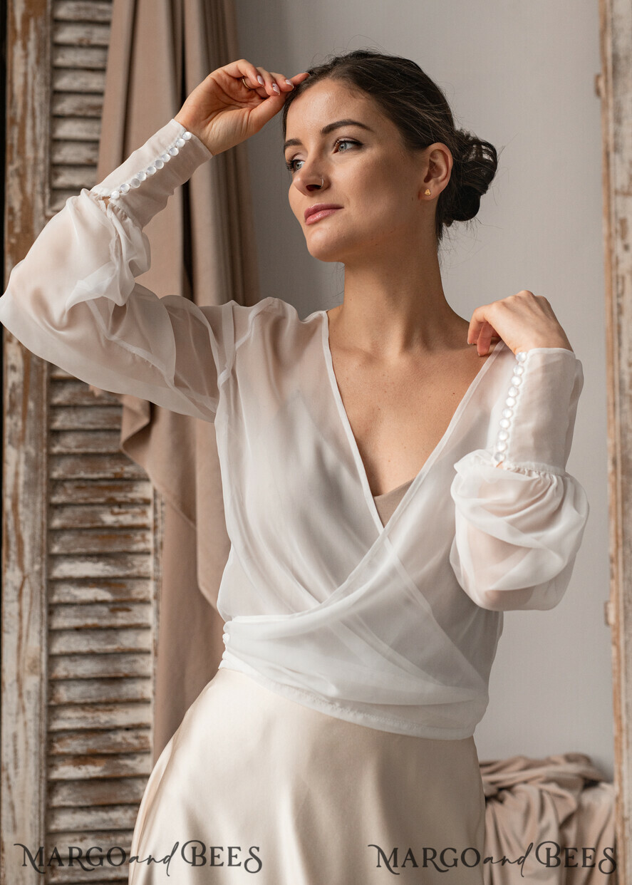 BRAUT Bolero, Kleider, Strumpfband SPITZEN HOCHZEITSBOLERO Elfenbein Seide Hochzeitsbolero mit langen Ärmeln, Shrug für Frauen Hochzeit, Brautmodesticker, Boho Bluse für die Braut, Brautspitzenbluse, Kleid Capelet.