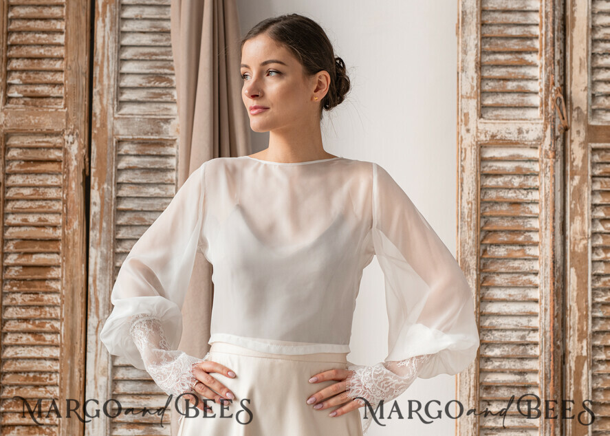 BRAUT Bolero, Kleider, Strumpfband SPITZEN HOCHZEITSBOLERO Elfenbein Seiden- und Spitzen-Hochzeitsbolero mit langen Ärmeln, Schulterstück für Frauenhochzeiten, Braut Rückenfreies Coverup, Elfenbein Bluse für die Braut, Braut Spitzenbluse, Kleid Capalet