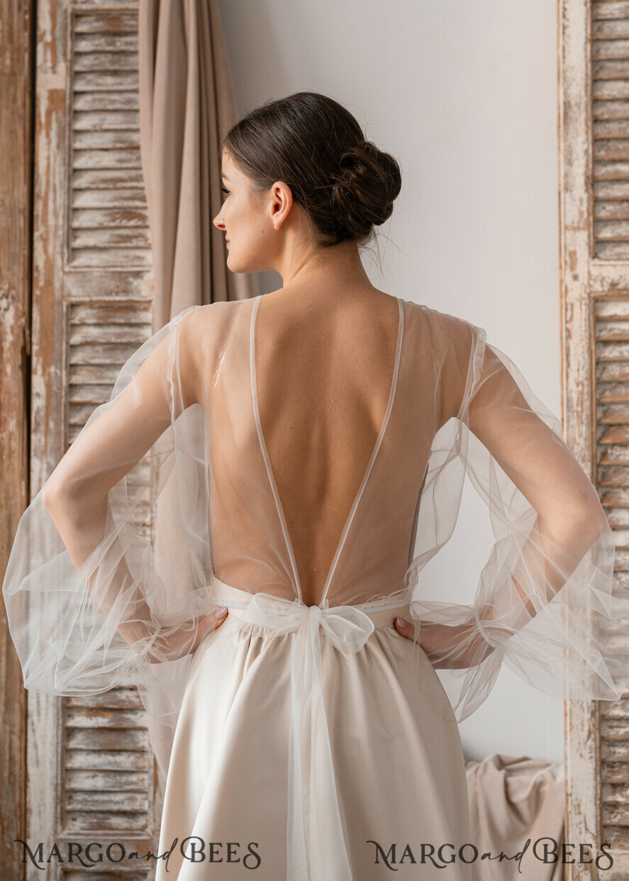 BRAUT Bolero, Kleider, Strumpfband SPITZEN HOCHZEITSBOLERO Elfenbein Spitze Hochzeitsbolero Puffärmel, Shrug Frauen Hochzeit, Braut Rückenausschnitt Coverup, Elfenbein Bluse für die Braut, Braut Spitze Bluse, Kleid Capalet
