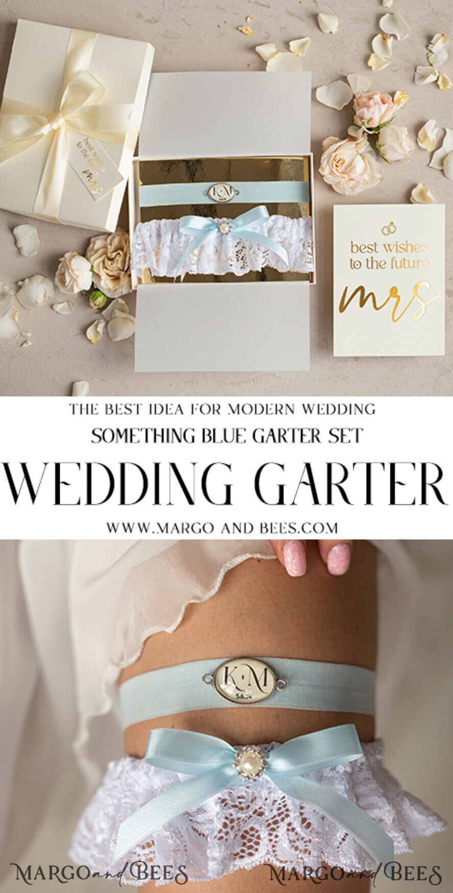BRIDE bolero, robes, garter GARTER FOR BRIDE Set of Two gartes, personalised wedding garter in box, something blue Lace garter & personalised toss set, garter for bride, bridal shower gift for bride, Lace garter set, gift for bride, toss garter