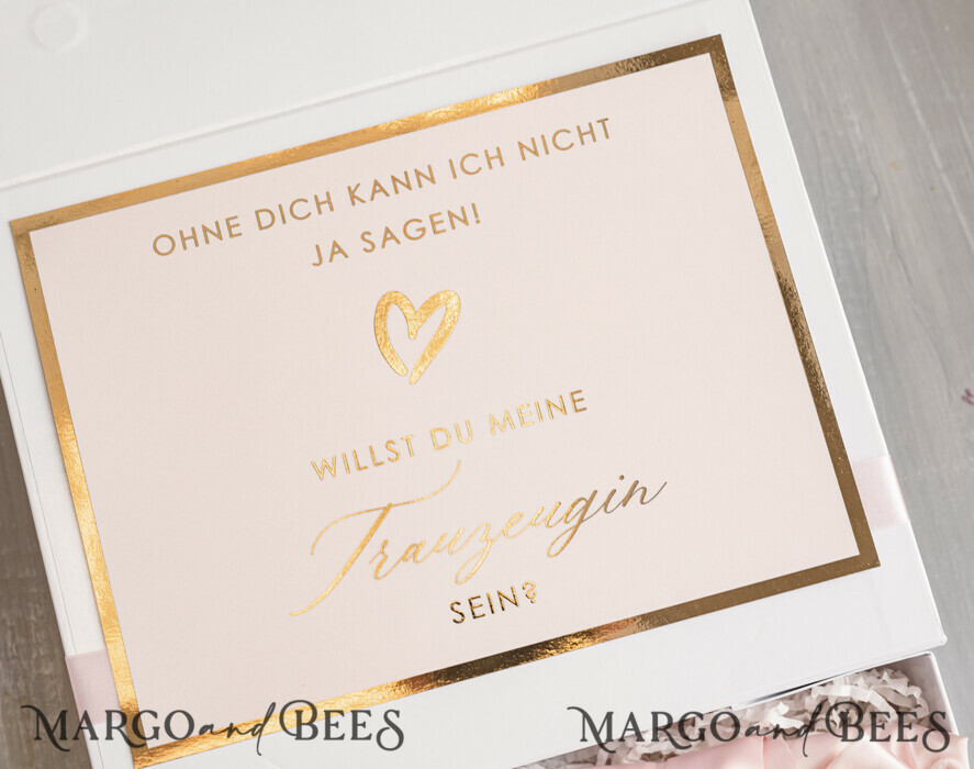 Brautjungfer/Trauzeuge Box Trauzeugin Geschenk Fragen Box XXL Trauzeugin Geschenk Fragen Box, Brautjungfer Trauzeuge, Möchtest Du meine Trauzeugin sein Box, Geschenkschachtel, Trauzeuge Fragen