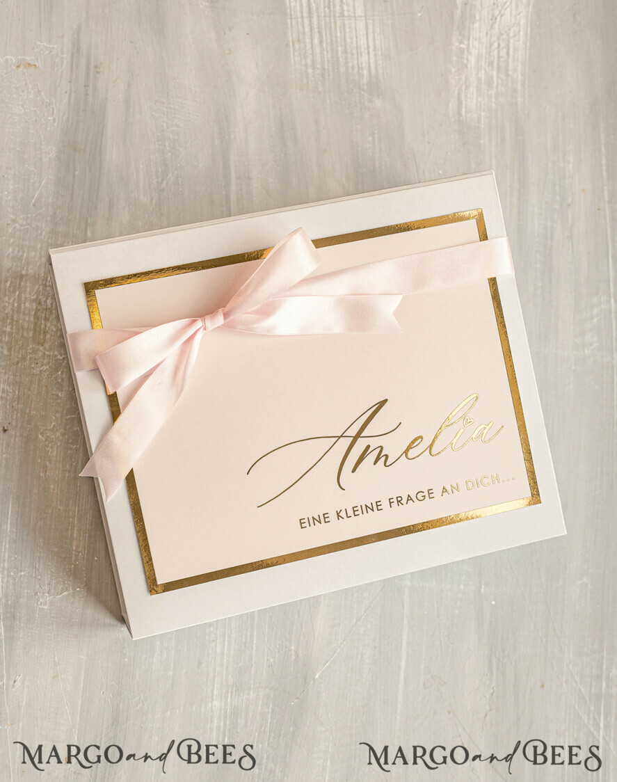 Brautjungfer/Trauzeuge Box Trauzeugin Geschenk Fragen Box XXL Trauzeugin Geschenk Fragen Box, Brautjungfer Trauzeuge, Möchtest Du meine Trauzeugin sein Box, Geschenkschachtel, Trauzeuge Fragen