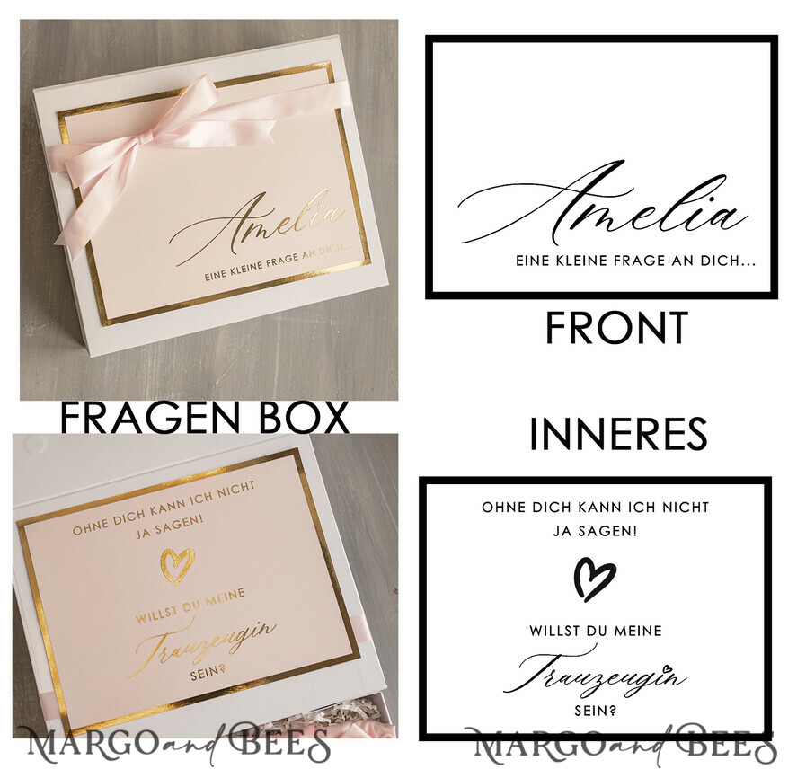 BRIDESMAID/BEST MAN BOX Trauzeugin geschenk fragen box XXL Trauzeugin geschenk fragen box, Brautjungfer Trauzeuge, Möchtest Du meine Trauzeugin sein box, Geschenkschachtel, Trauzeuge fragen