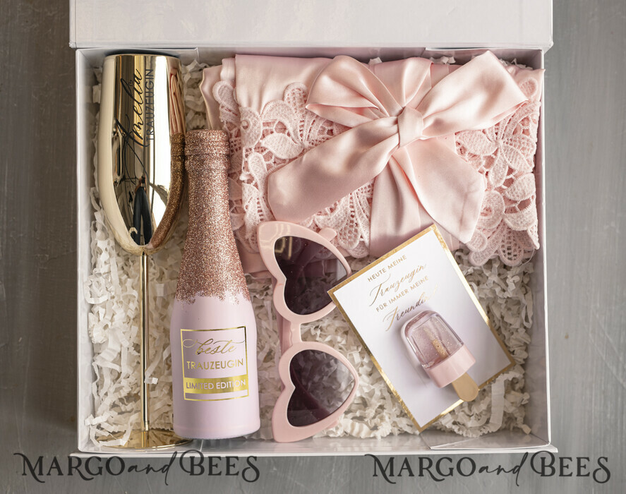 Brautjungfer/Trauzeuge Box Trauzeugin Geschenk Fragen Box XXL Trauzeugin Geschenk Fragen Box, Brautjungfer Trauzeuge, Möchtest Du meine Trauzeugin sein Box, Geschenkschachtel, Trauzeuge Fragen