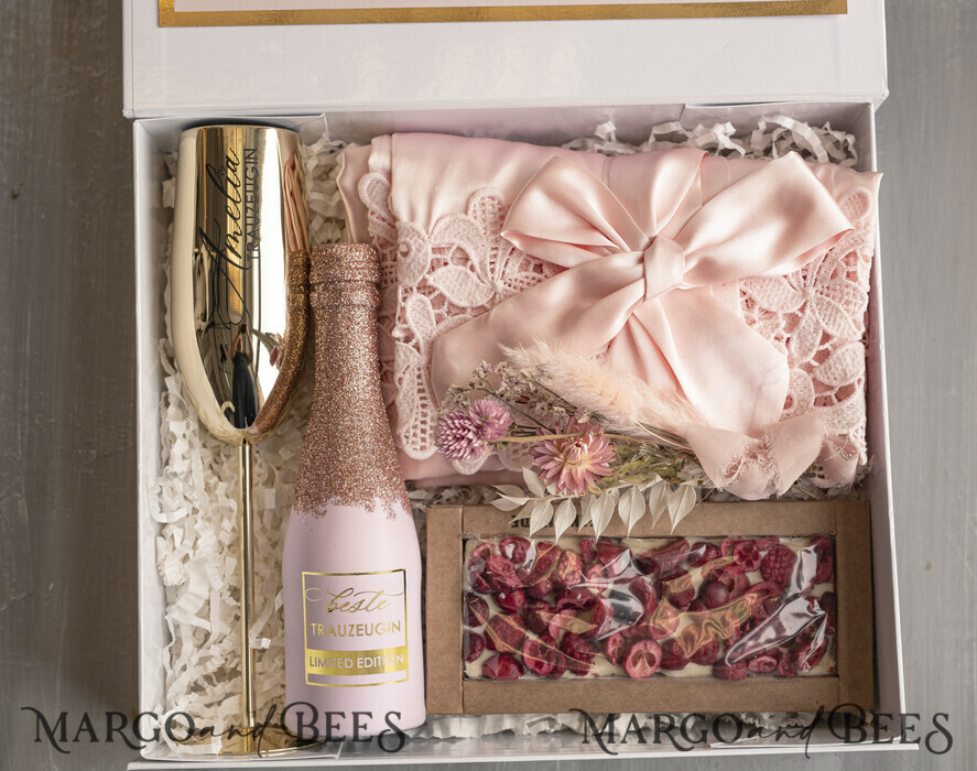 Brautjungfer/Trauzeuge Box Trauzeugin Geschenk Fragen Box XXL Trauzeugin Geschenk Fragen Box, Brautjungfer Trauzeuge, Möchtest Du meine Trauzeugin sein Box, Geschenkschachtel, Trauzeuge Fragen
