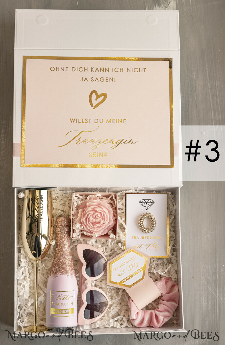Brautjungfer/Trauzeuge Box Trauzeugin Geschenk Fragen Box XXL Trauzeugin Geschenk Fragen Box, Brautjungfer Trauzeuge, Möchtest Du meine Trauzeugin sein Box, Geschenkschachtel, Trauzeuge Fragen