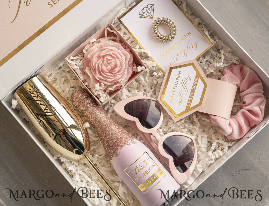 Brautjungfer/Trauzeuge Box Trauzeugin Geschenk Fragen Box XXL Trauzeugin Geschenk Fragen Box, Brautjungfer Trauzeuge, Möchtest Du meine Trauzeugin sein Box, Geschenkschachtel, Trauzeuge Fragen