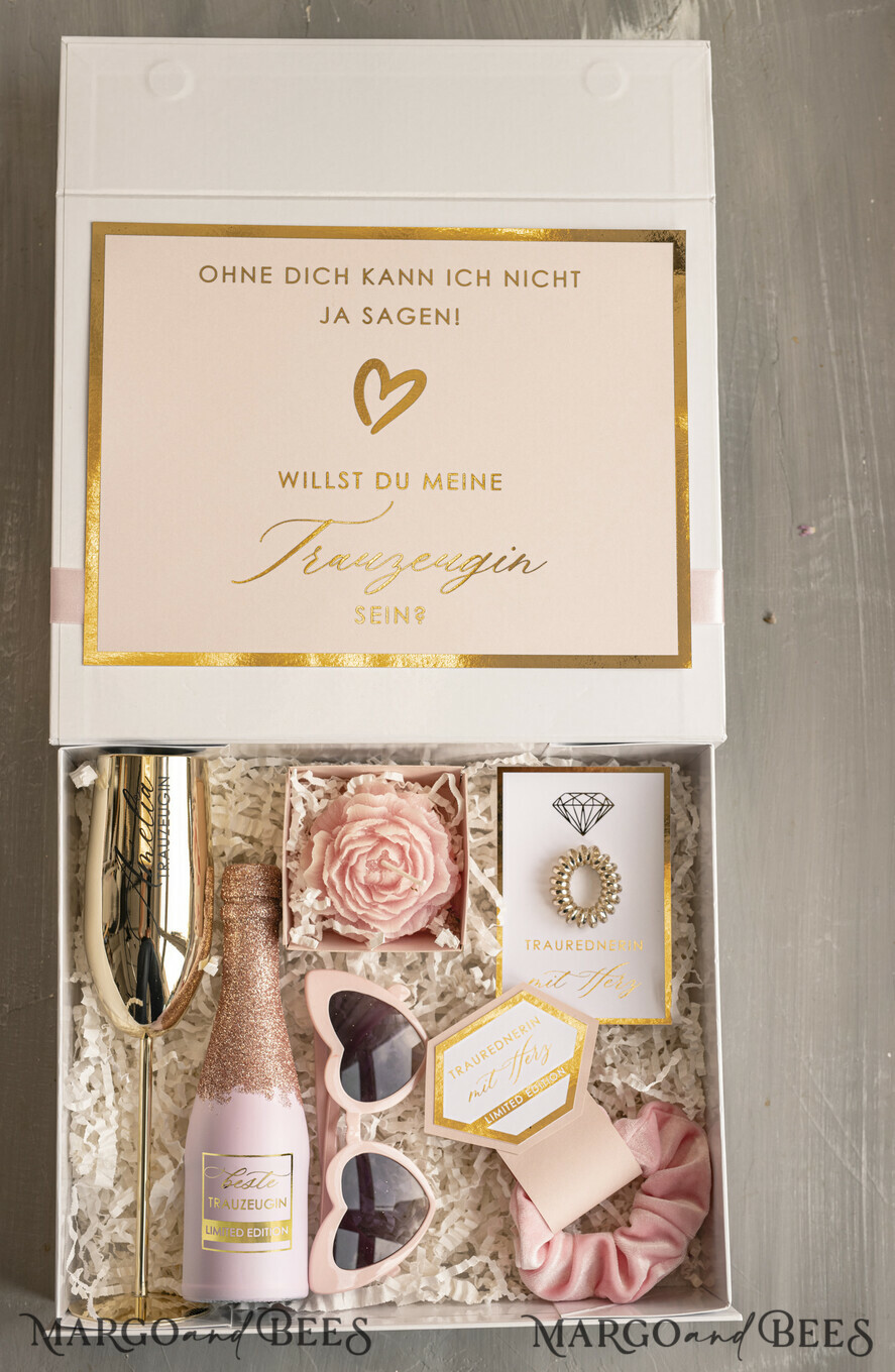 Brautjungfer/Trauzeuge Box Trauzeugin Geschenk Fragen Box XXL Trauzeugin Geschenk Fragen Box, Brautjungfer Trauzeuge, Möchtest Du meine Trauzeugin sein Box, Geschenkschachtel, Trauzeuge Fragen