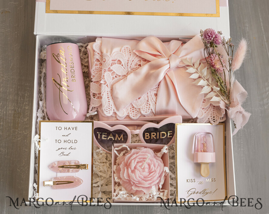 BRIDESMAID/BEST MAN BOX bridesmaid proposal box Personalized Bridesmaid Proposal Box with Robe, Complete Maid of Honour Box, Blush Will You Be My Bridesmaid box set