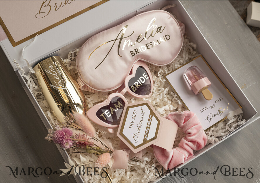 BRIDESMAID/BEST MAN BOX bridesmaid proposal box Personalized Bridesmaid Proposal Box with Robe, Complete Maid of Honour Box, Blush Will You Be My Bridesmaid box set
