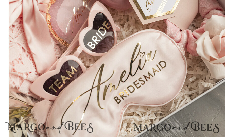 BRIDESMAID/BEST MAN BOX bridesmaid proposal box Personalized Bridesmaid Proposal Box with Robe, Complete Maid of Honour Box, Blush Will You Be My Bridesmaid box set