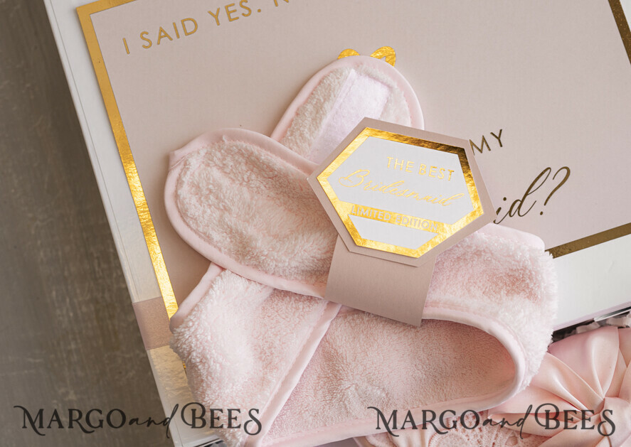 BRIDESMAID/BEST MAN BOX bridesmaid proposal box Personalized Bridesmaid Proposal Box with Robe, Complete Maid of Honour Box, Blush Will You Be My Bridesmaid box set